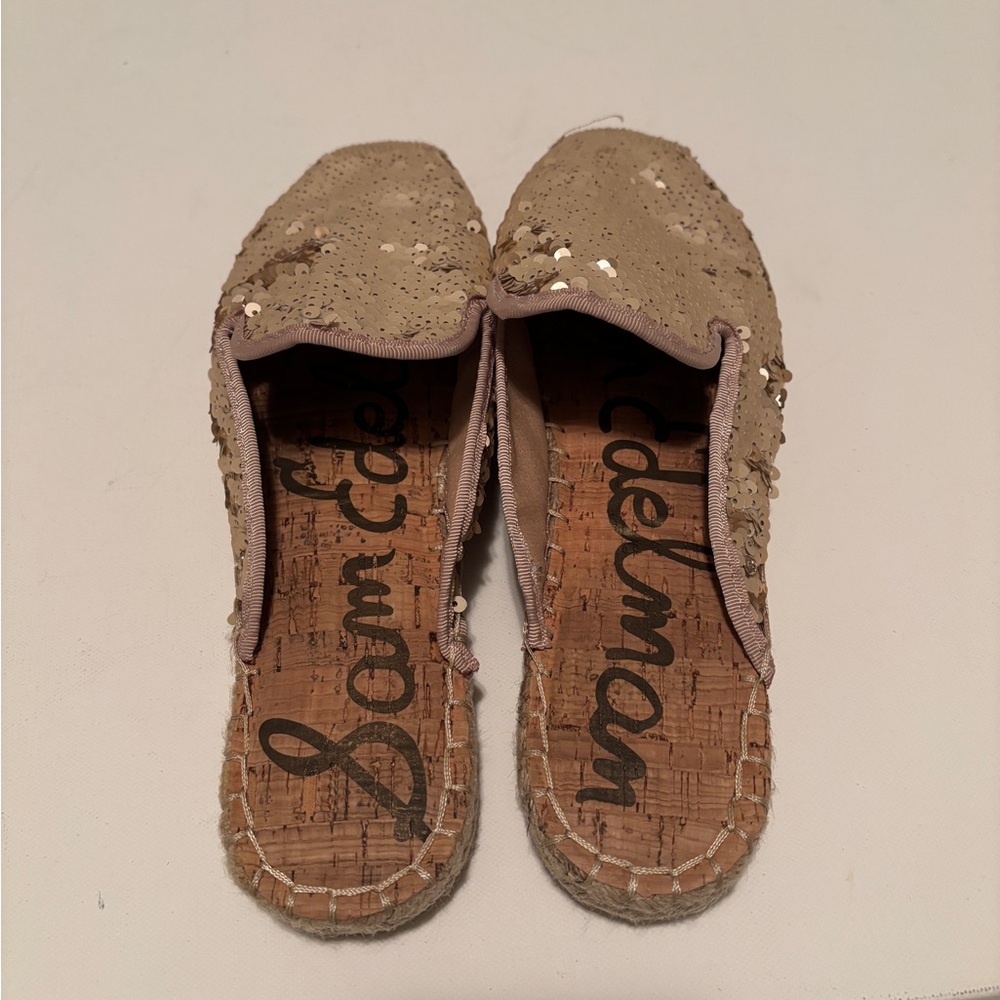 Sam Edelman Women's Sequin Slip-On Shoes - Tan